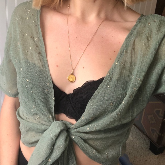 Princess Polly Tops - Princess Polly Green Tie Crop Top